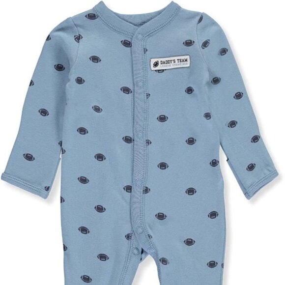 Carter's Other - Carters Baby Boy Football Cotton Snap-Up Sleep & Play, Blue, Preemie